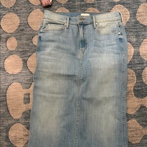 MOTHER Light Blue Denim Pencil Skirt